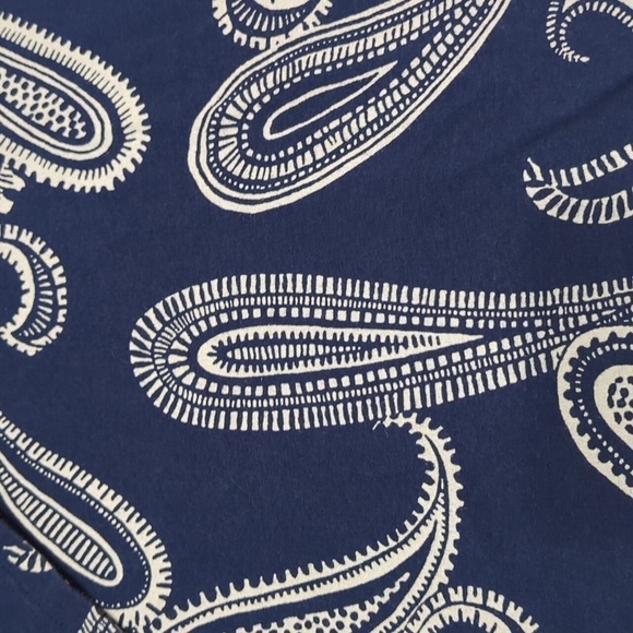 Talbots Women's Shirt Paisley Blue White Blouse Henley 3/4 Sleeve Plus Size 2X - Picture 3 of 8